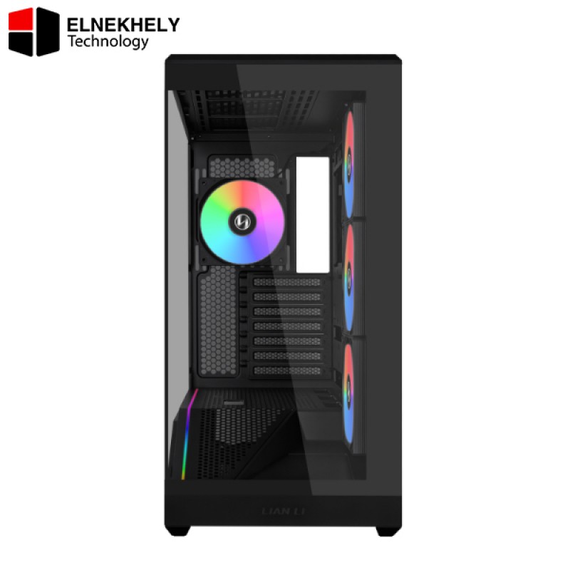 Lian Li Vector V100R Black Mid-Tower Gaming Case – ATX / E-ATX / Micro-ATX Support, Tempered Glass Side Panel, High Airflow Design, Advanced Cooling Support