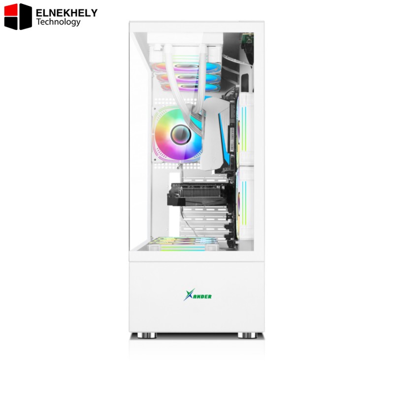 Xander Jupiter ARGB White Panoramic Mid-Tower Case with 750W PSU Xander Jupiter ARGB White Panoramic Mid-Tower Case with 750W PSU
