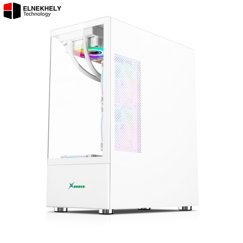 Xander Jupiter ARGB White Panoramic Mid-Tower Case with 750W PSU Xander Jupiter ARGB White Panoramic Mid-Tower Case with 750W PSU