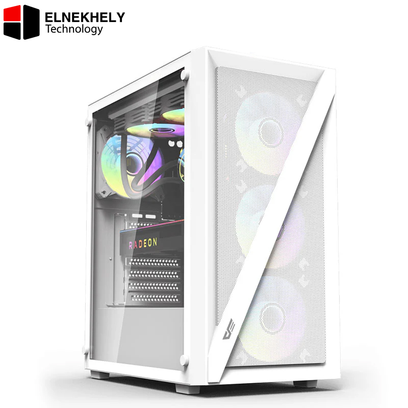 darkflash DK260 Air White ATX Case + 4 ARGB Fans