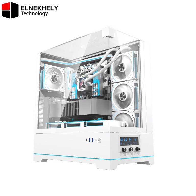 darkflash DY450 Pro White ATX Case – Smart Temp Display Edition darkflash DY450 Pro White ATX Case – Smart Temp Display Edition