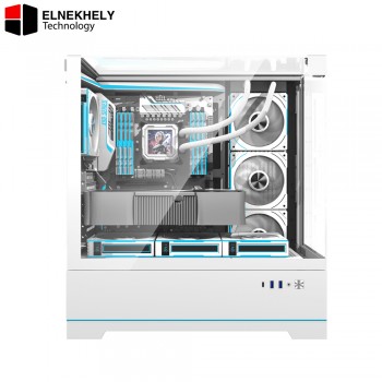 darkflash DY450 Pro White ATX Case – Real-time Temp Display – 360mm Radiator Support