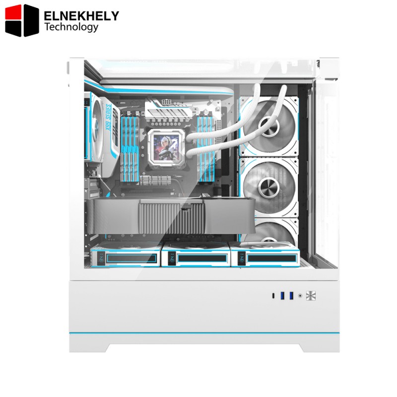 darkflash DY450 Pro White ATX Case – Smart Temp Display Edition darkflash DY450 Pro White ATX Case – Smart Temp Display Edition