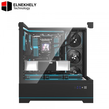 darkflash DY450 Pro Black ATX Case – Real-time Temp Display – 420mm GPU Support