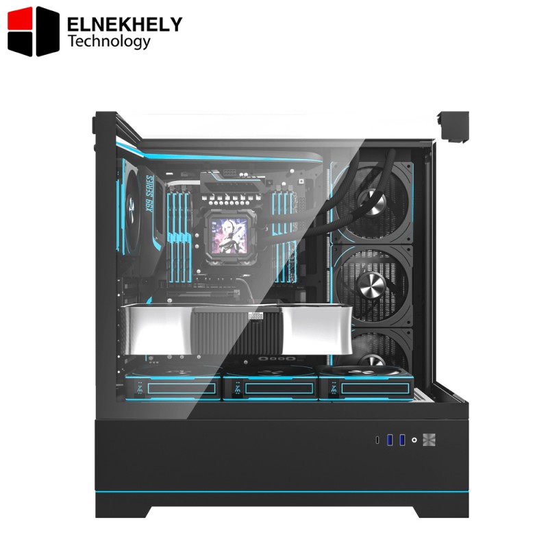 darkflash DY450 Pro Black ATX Case – Smart Temp Display Edition