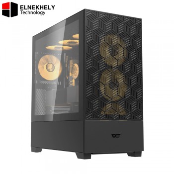 darkflash DF5000 Black ATX Case – High-End Airflow – 360mm Radiator & USB-C Support