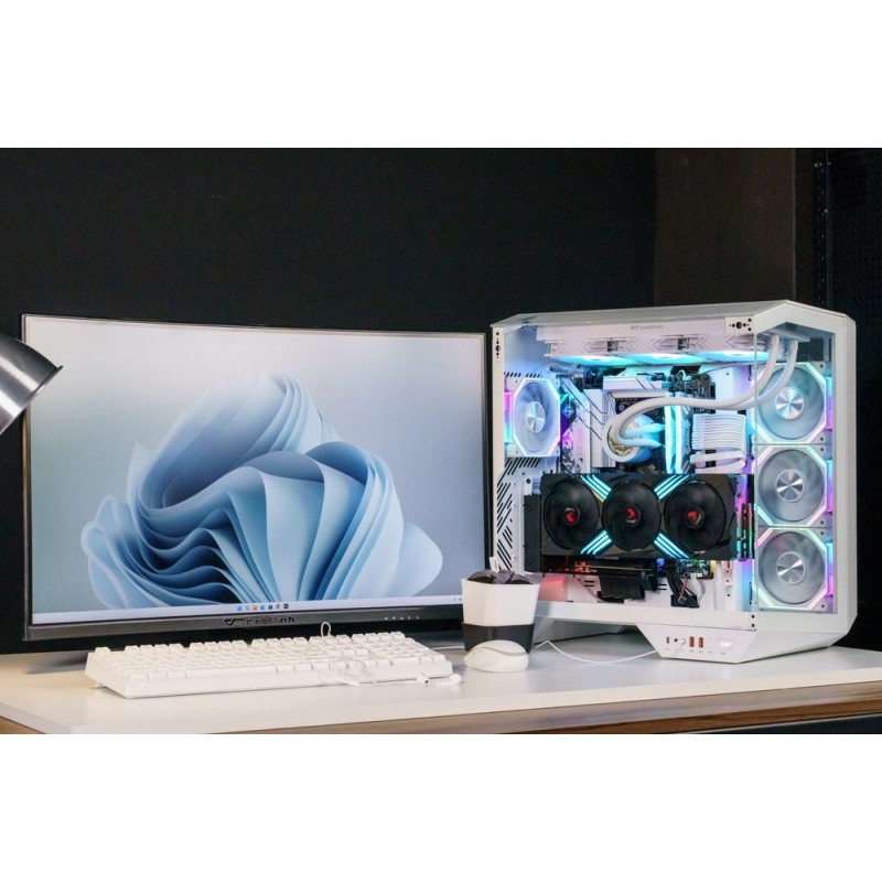 darkflash DY470 White ATX Case – 270° Panoramic Glass Edition darkflash DY470 White ATX Case – 270° Panoramic Glass Edition