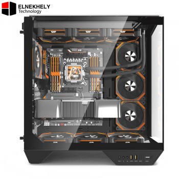 DY470 ATX PC Case – Mid Tower Gaming Chassis, High Airflow Design, Tempered Glass Side Panel, Multi-Fan & Liquid Cooling Support