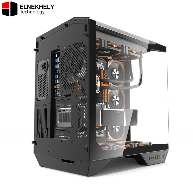 DY470 ATX PC Case – Mid Tower Gaming Chassis, High Airflow Design, Tempered Glass Side Panel, Multi-Fan & Liquid Cooling Support