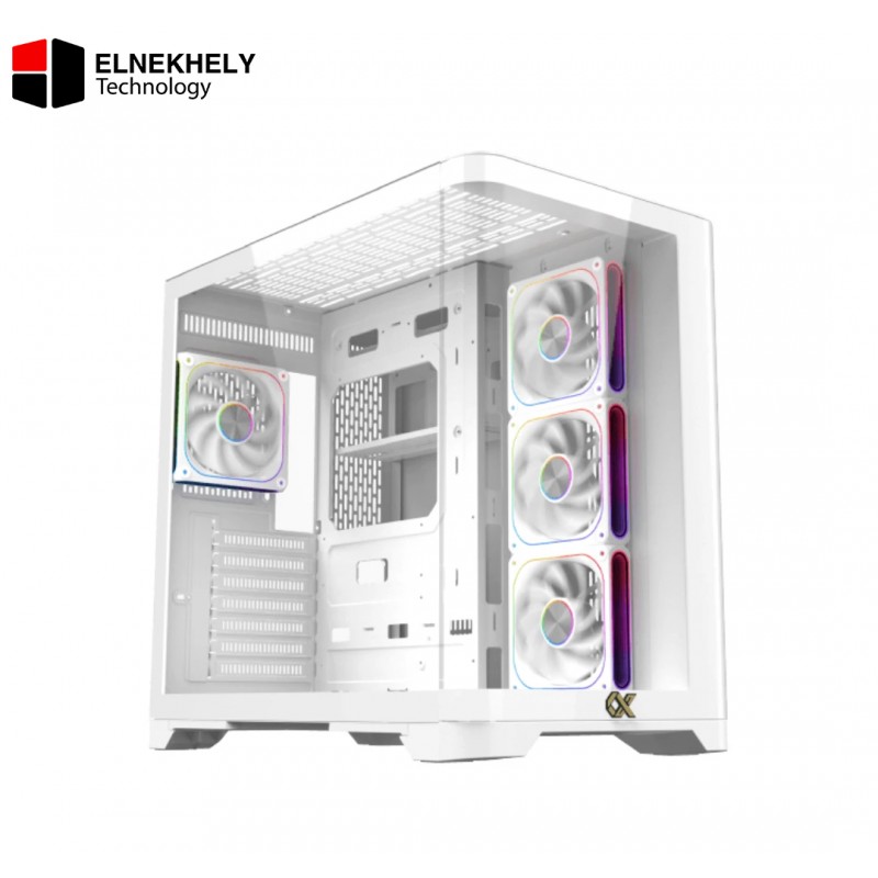 Xigmatek Crystal Storm Arctic V2 E-ATX Case + Valkyrie 750W 80+ Bronze PSU - White Xigmatek Crystal Storm Arctic V2 E-ATX Case + Valkyrie 750W 80+ Bronze PSU - White
