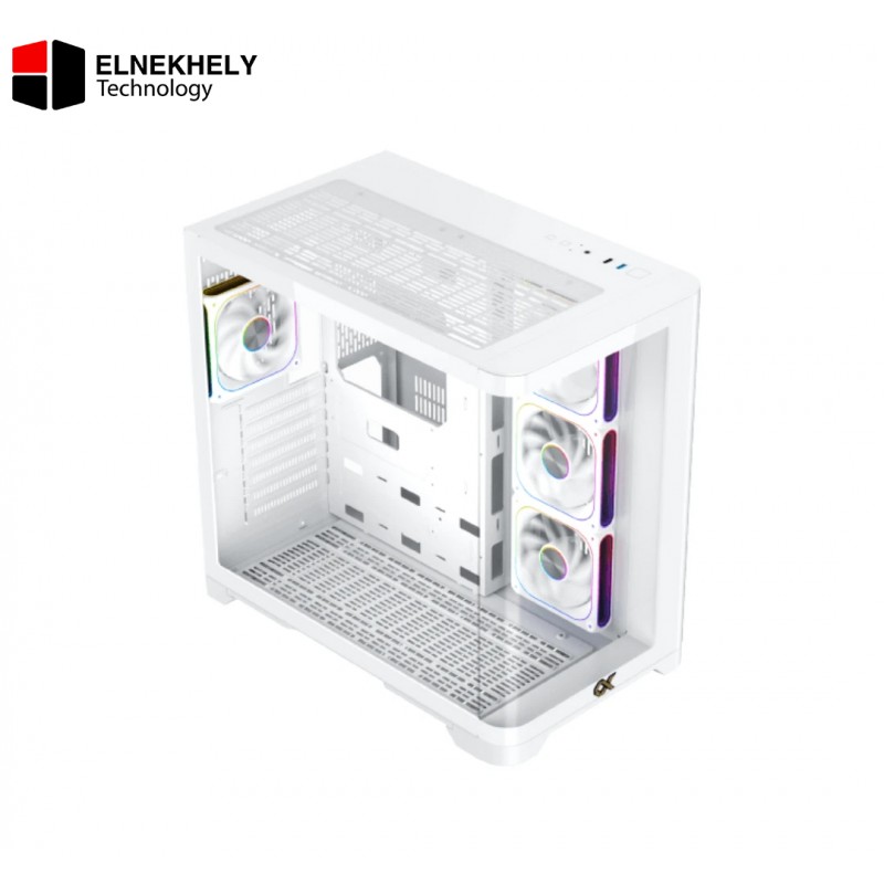 Xigmatek Crystal Storm Arctic V2 E-ATX Case + Valkyrie 750W 80+ Bronze PSU - White Xigmatek Crystal Storm Arctic V2 E-ATX Case + Valkyrie 750W 80+ Bronze PSU - White