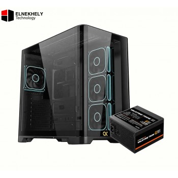 Xigmatek Crystal Storm V2 E-ATX Case + Valkyrie 750W 80+ Bronze PSU - Black