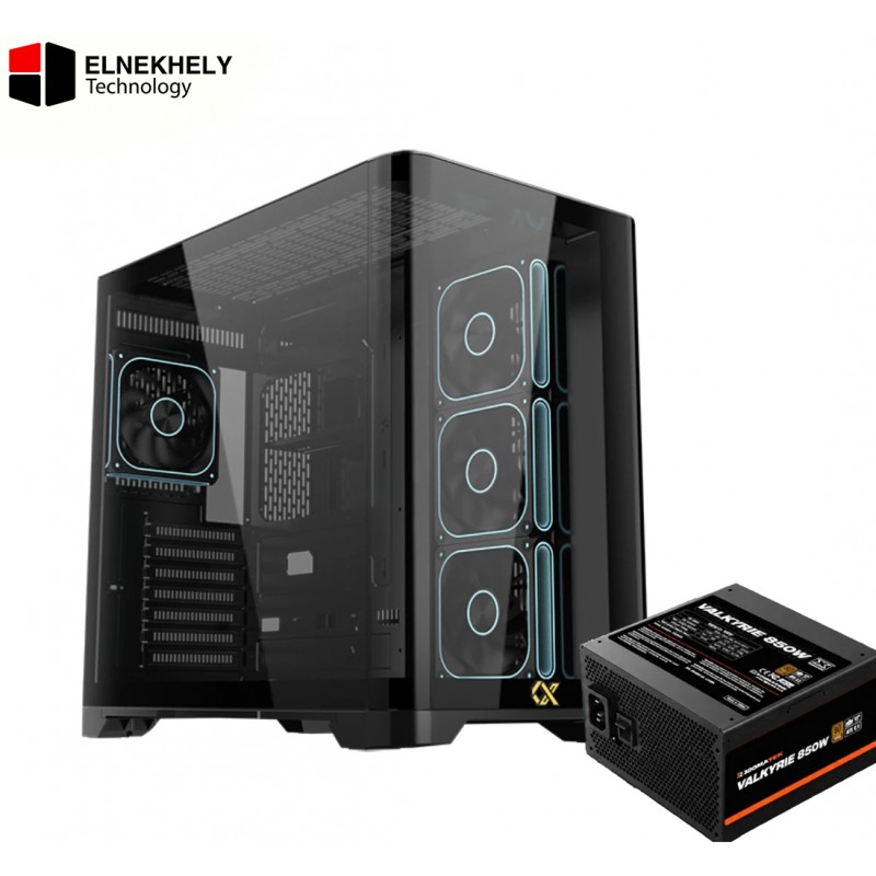 Xigmatek Crystal Storm V2 E-ATX Case + Valkyrie 850W 80+ Bronze PSU - Black