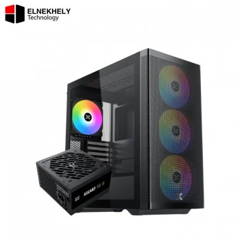 XIGMATEK Osiris Super Tower Case BTF Back Plug Support & Asgard 750W 80+ Bronze Full-Modular PSU Bundle – Black