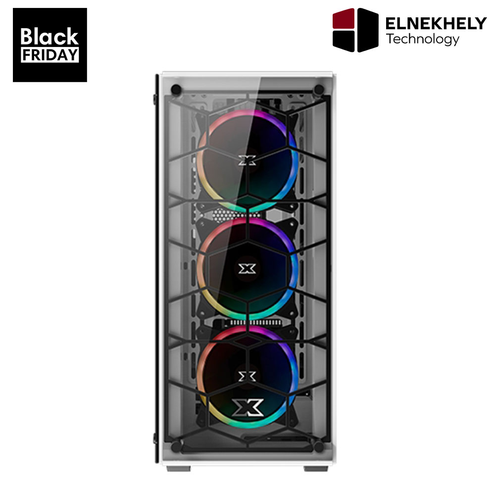 XIGMATEK Venom X Arctic White With 4 RGB Fans Mid Tower