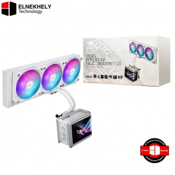 Asus ROG Ryuo IV SLC 360 ARGB White Edition 360mm Liquid CPU Cooler – 6.67" AMOLED Display