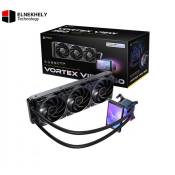 Antec Vortex View 360 AIO Liquid CPU Cooler – 5-inch IPS Display, 3x120mm PWM Fans, Intel LGA 1851/1700 & AMD AM5