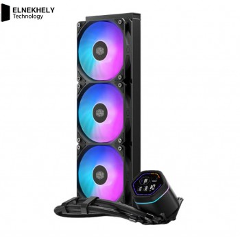 Cooler Master MasterLiquid Core Nex Digital 360 ARGB Black Liquid CPU Cooler – Real-Time Digital Display, Dual Chamber Pump, Universal Socket Support