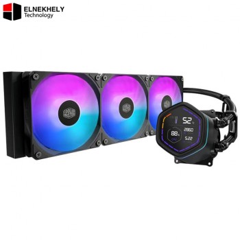 Cooler Master MasterLiquid Core Nex Digital 360 ARGB Black Liquid CPU Cooler – Real-Time Digital Display, Dual Chamber Pump, Universal Socket Support