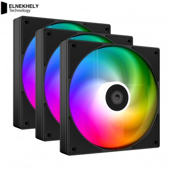ID-COOLING AS-120 ARGB-K TRIO Durable Hydraulic Bearing 120mm PWM Fans (3-Pack Black)