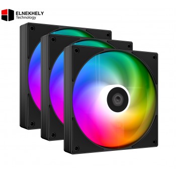 ID-COOLING AS-120 ARGB-K TRIO Durable Hydraulic Bearing 120mm PWM Fans (3-Pack Black)