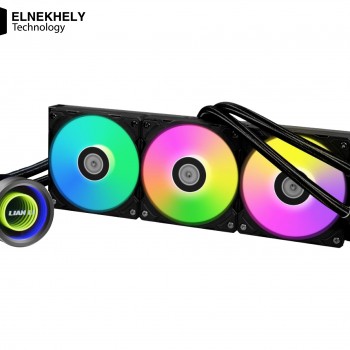 Lian Li Galahad II Trinity 360 Black AIO Liquid CPU Cooler – 3200 RPM Pump, 3 Interchangeable Pump Caps
