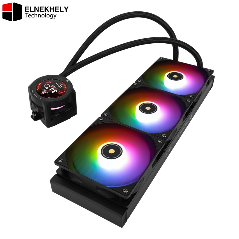 Thermalright Core Vision 360 Black ARGB Liquid Cooler 2.73 inch LCD Display 3x TL-E12B-S V2 Fans