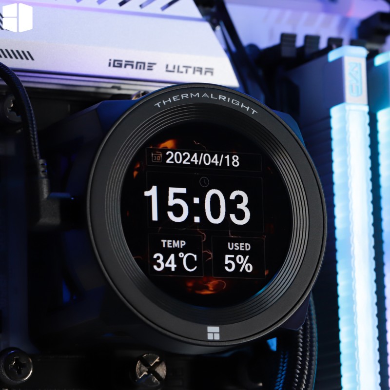 Thermalright Core Vision 360 Black ARGB Liquid Cooler 2.73 inch LCD Display 3x TL-E12B-S V2 Fans