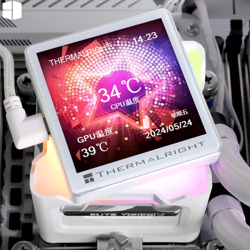 Thermalright Elite Vision 360 White ARGB Liquid Cooler 2.73 inch LCD Display 3x TL-K12 PWM Fans