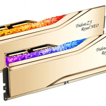 G.SKILL Trident Z5 Royal Neo DDR5 32GB (2x16GB) 8000MT/s CL38 Desktop Memory Kit – AMD EXPO Overclocking RAM, Gold Heatspreader, 1.45V High-Performance UDIMM