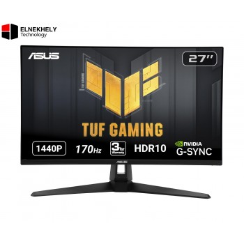 ASUS TUF Gaming Monitor 27" 2K HDR (VG27AQ1A) - WQHD (2560x1440), IPS, 170Hz (Supports 144Hz), 1ms, Extreme Low Motion Blur, Speaker, G-SYNC Compatible, VESA Mountable, DisplayPort, HDMI