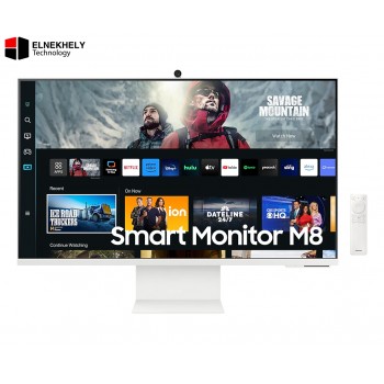 Samsung M8 CM801 Smart 32 Inch 4K UHD Monitor – VA, 60Hz, HDR10+, USB-C 65W, SlimFit Webcam, Speakers, Warm White