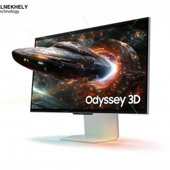 Samsung Odyssey G90XF 27 Inch 4K UHD IPS Gaming Monitor – 165Hz, 1ms Response, Glasses-Free 3D, G-Sync Compatible, HDR, Silver Design