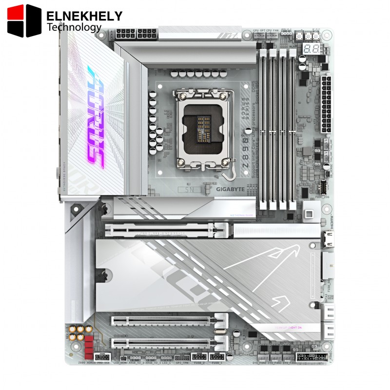 GIGABYTE Z890 AORUS PRO ICE – ATX Motherboard for Intel Core Ultra (Series 2), LGA 1851, DDR5, 5x M.2, PCIe 5.0, Thunderbolt 4, Wi-Fi 7, 5GbE LAN, EZ-Latch GIGABYTE Z890 AORUS PRO ICE – ATX Motherboard for Intel Core Ultra (Series 2), LGA 1851, DDR5, 5x M.2, PCIe 5.0, Thunderbolt 4, Wi-Fi 7, 5GbE LAN, EZ-Latch
