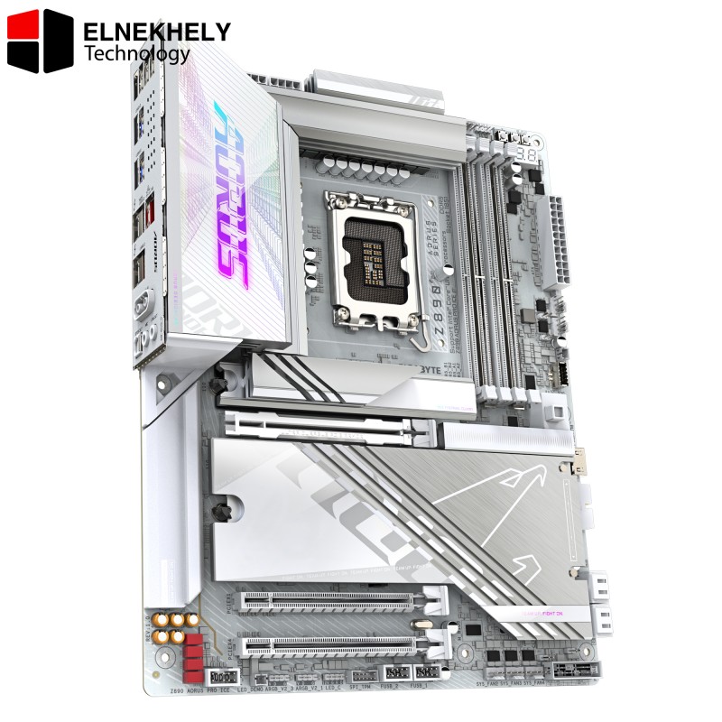 GIGABYTE Z890 AORUS PRO ICE – ATX Motherboard for Intel Core Ultra (Series 2), LGA 1851, DDR5, 5x M.2, PCIe 5.0, Thunderbolt 4, Wi-Fi 7, 5GbE LAN, EZ-Latch GIGABYTE Z890 AORUS PRO ICE – ATX Motherboard for Intel Core Ultra (Series 2), LGA 1851, DDR5, 5x M.2, PCIe 5.0, Thunderbolt 4, Wi-Fi 7, 5GbE LAN, EZ-Latch