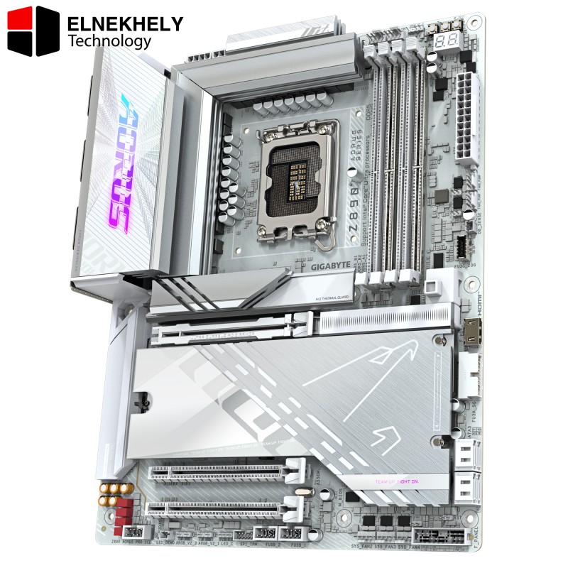GIGABYTE Z890 AORUS PRO ICE – ATX Motherboard for Intel Core Ultra (Series 2), LGA 1851, DDR5, 5x M.2, PCIe 5.0, Thunderbolt 4, Wi-Fi 7, 5GbE LAN, EZ-Latch GIGABYTE Z890 AORUS PRO ICE – ATX Motherboard for Intel Core Ultra (Series 2), LGA 1851, DDR5, 5x M.2, PCIe 5.0, Thunderbolt 4, Wi-Fi 7, 5GbE LAN, EZ-Latch