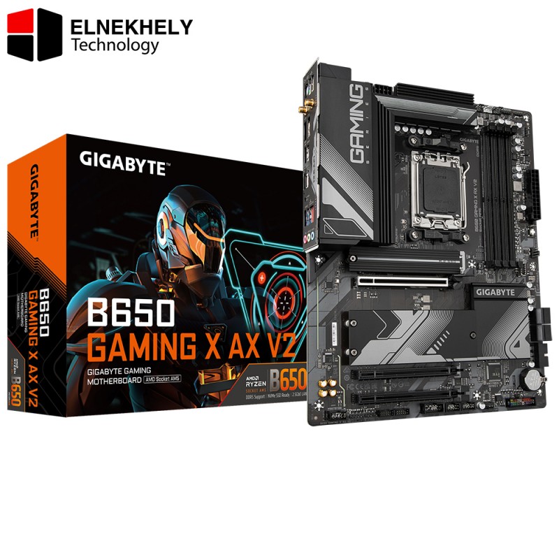 GIGABYTE B650 Gaming X AX V2 (rev. 1.0) AM5 LGA 1718 AMD B650 ATX DDR5, Triple M.2, PCIe 5.0, USB 3.2 Gen2x2 Type-C, AMD Wi-Fi 6E, Realtek 2.5GbE LAN GIGABYTE B650 Gaming X AX V2 (rev. 1.0) AM5 LGA 1718 AMD B650 ATX DDR5, Triple M.2, PCIe 5.0, USB 3.2 Gen2x2 Type-C, AMD Wi-Fi 6E, Realtek 2.5GbE LAN