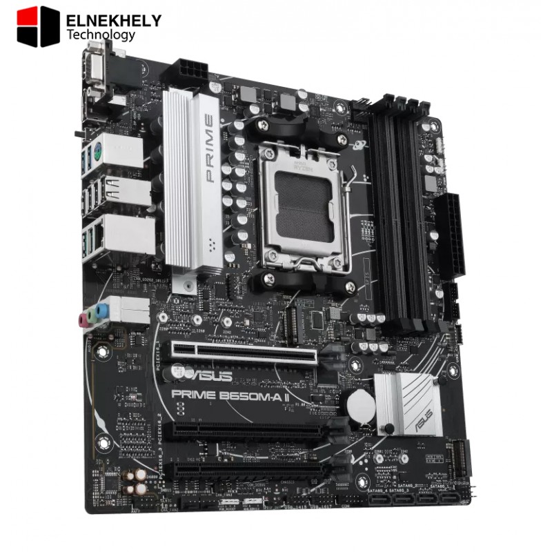 ASUS PRIME B650M-A II-CSM Micro-ATX Motherboard – DDR5, PCIe 5.0 M.2, 2.5Gb Ethernet, DisplayPort, HDMI, VGA, Rear USB 3.2 Gen 2, Front USB 3.2 Gen 1 Type-C, BIOS FlashBack, Aura Sync ASUS PRIME B650M-A II-CSM Micro-ATX Motherboard – DDR5, PCIe 5.0 M.2, 2.5Gb Ethernet, DisplayPort, HDMI, VGA, Rear USB 3.2 Gen 2, Front USB 3.2 Gen 1 Type-C, BIOS FlashBack, Aura Sync