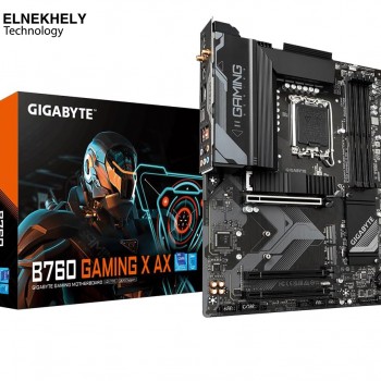GIGABYTE B760 GAMING X AX Motherboard – LGA1700, DDR5, PCIe 4.0, Wi-Fi 6E, Bluetooth 5.3, 2.5GbE LAN, Triple M.2, HDMI/DP, for Intel 12th–14th Gen