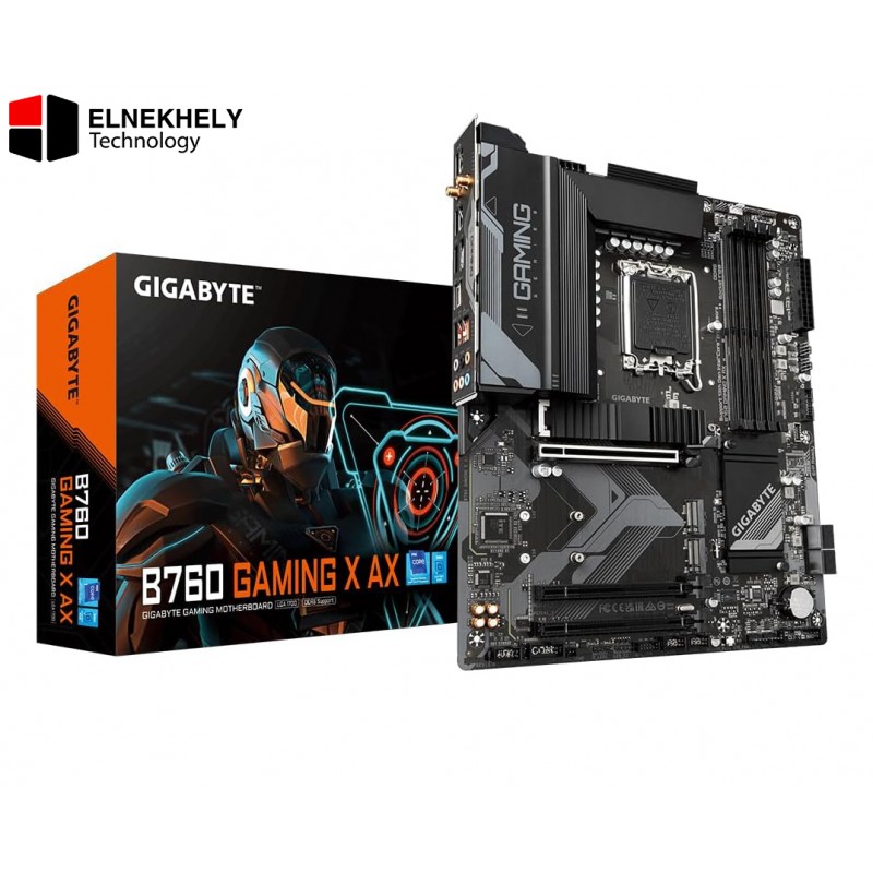 GIGABYTE B760 GAMING X AX Motherboard – LGA1700, DDR5, PCIe 4.0, Wi-Fi 6E, Bluetooth 5.3, 2.5GbE LAN, Triple M.2, HDMI/DP, for Intel 12th–14th Gen GIGABYTE B760 GAMING X AX Motherboard – LGA1700, DDR5, PCIe 4.0, Wi-Fi 6E, Bluetooth 5.3, 2.5GbE LAN, Triple M.2, HDMI/DP, for Intel 12th–14th Gen