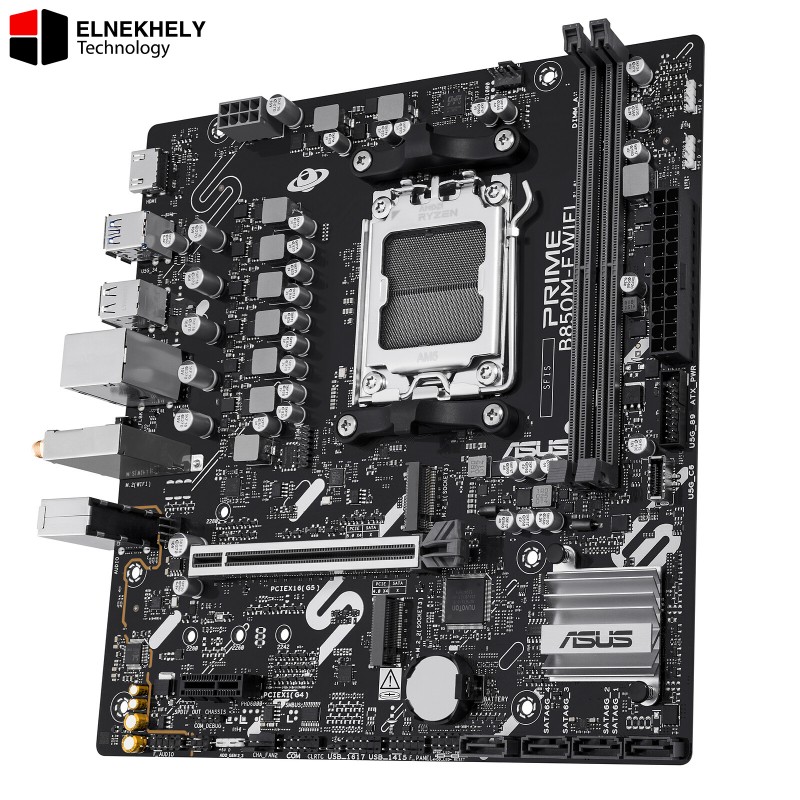 ASUS PRIME B850M-F WIFI AM5 Micro-ATX Motherboard – AMD B850 Chipset, DDR5 256GB Support, PCIe 5.0, Built-in Wi-Fi, HDMI, 2x M.2 Slots