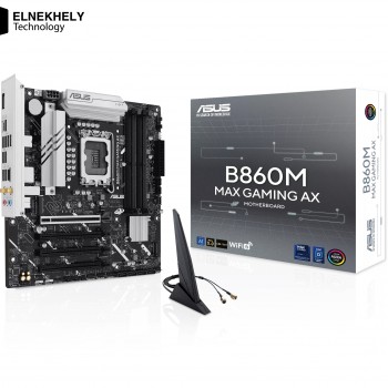 ASUS B860M MAX GAMING AX Intel LGA1851 Micro-ATX Motherboard – DDR5, PCIe 5.0, Wi-Fi 6, Realtek 2.5Gb LAN