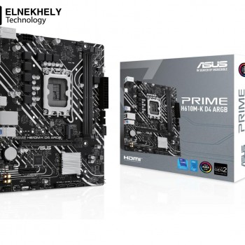 ASUS PRIME H610M-A D4-CSM H610 LGA 1700 mic-ATX motherboard with DDR4 PCIe 4.0 dual M.2 slots Intel 1 Gb Ethernet DisplayPort HDMI D-Sub USB 3.2 Gen 2 ports SATA 6 Gbps Addressable Gen 2 headers and Aura Sync