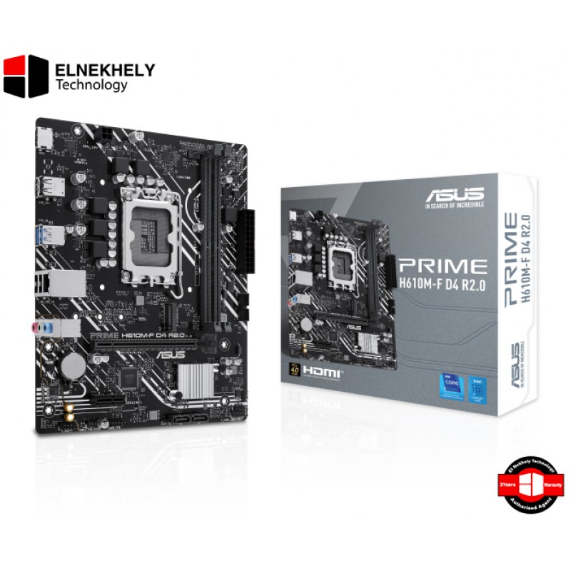 ASUS PRIME H610M-F D4 R2.0 LGA 1700 Micro-ATX Motherboard – Supports Intel 12th, 13th & 14th Gen CPUs, PCIe 4.0, Dual DDR4 Slots, M.2 Slot, SATA 6Gbps, Realtek 1Gb LAN, HDMI, USB 5Gbps Ports ASUS PRIME H610M-F D4 R2.0 LGA 1700 Micro-ATX Motherboard – Supports Intel 12th, 13th & 14th Gen CPUs, PCIe 4.0, Dual DDR4 Slots, M.2 Slot, SATA 6Gbps, Realtek 1Gb LAN, HDMI, USB 5Gbps Ports