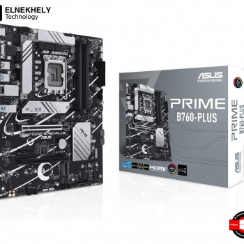 ASUS Prime B760-PLUS ATX Motherboard – Intel B760, LGA 1700, DDR5, PCIe 5.0, 3x M.2 PCIe 4.0, 2.5Gb LAN, USB 3.2 Gen2x2 Type-C, HDMI, VGA, DisplayPort, Aura Sync, Thunderbolt (USB4) Support