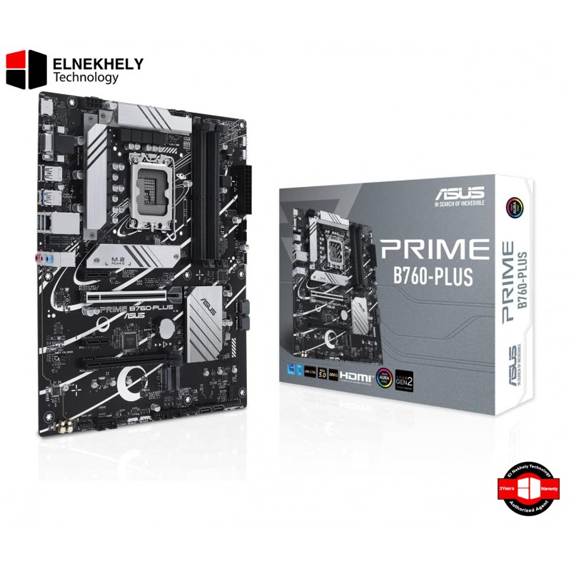 ASUS Prime B760-PLUS ATX Motherboard – Intel B760, LGA 1700, DDR5, PCIe 5.0, 3x M.2 PCIe 4.0, 2.5Gb LAN, USB 3.2 Gen2x2 Type-C, HDMI, VGA, DisplayPort, Aura Sync, Thunderbolt (USB4) Support ASUS Prime B760-PLUS ATX Motherboard – Intel B760, LGA 1700, DDR5, PCIe 5.0, 3x M.2 PCIe 4.0, 2.5Gb LAN, USB 3.2 Gen2x2 Type-C, HDMI, VGA, DisplayPort, Aura Sync, Thunderbolt (USB4) Support