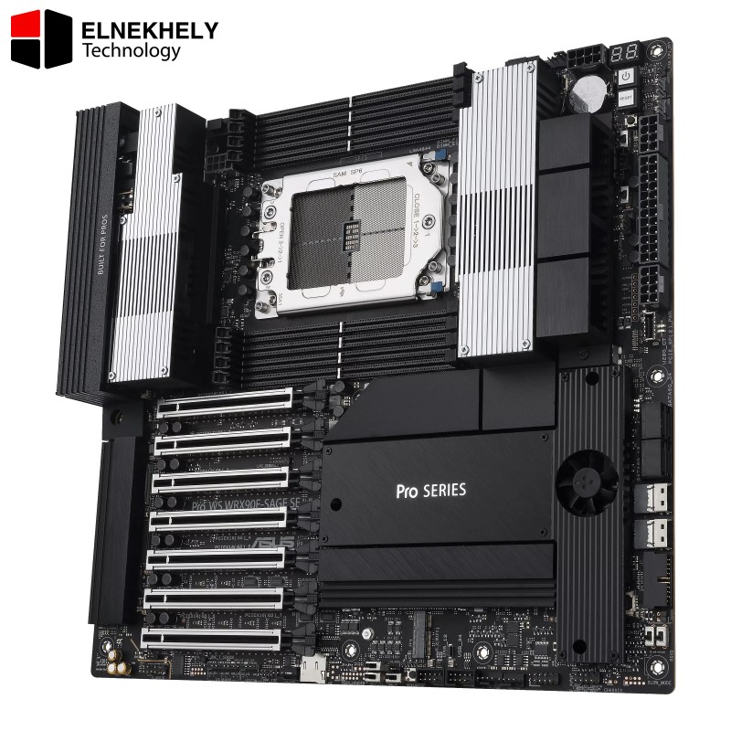 AMD sTR5 EEB Workstation Motherboard – 7×PCIe 5.0 x16 Slots, Multi-GPU Support, 32+3+3+3 Power Stage, CPU & Memory Overclock Ready, 4×PCIe 5.0 M.2 Slots, Dual 10Gb LAN, PCIe Q-Release Slim