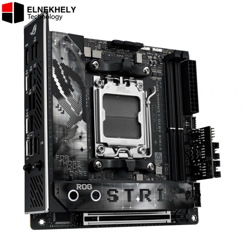 ASUS ROG STRIX X870-I GAMING WIFI AMD AM5 X870 Mini ITX motherboard 10+2+1 power stages, Dynamic OC Switcher, Core Flex, DDR5 AEMP, WiFi7, 2x M.2, PCIe®5.0, Q-Release Slim, USB4, AI OCing & Networking ASUS ROG STRIX X870-I GAMING WIFI AMD AM5 X870 Mini ITX motherboard 10+2+1 power stages, Dynamic OC Switcher, Core Flex, DDR5 AEMP, WiFi7, 2x M.2, PCIe®5.0, Q-Release Slim, USB4, AI OCing & Networking