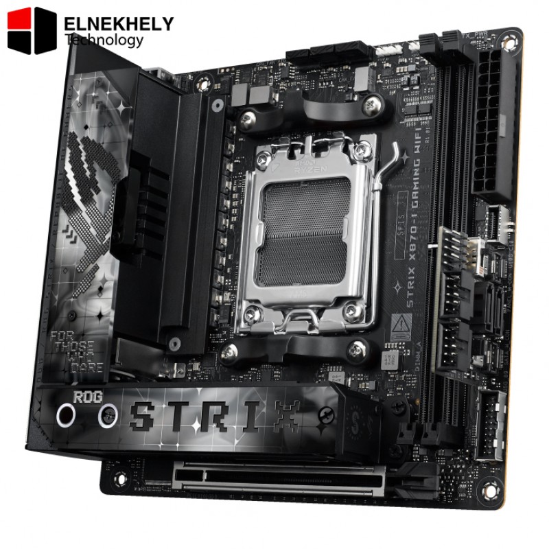 ASUS ROG STRIX X870-I GAMING WIFI AMD AM5 X870 Mini ITX motherboard 10+2+1 power stages, Dynamic OC Switcher, Core Flex, DDR5 AEMP, WiFi7, 2x M.2, PCIe®5.0, Q-Release Slim, USB4, AI OCing & Networking ASUS ROG STRIX X870-I GAMING WIFI AMD AM5 X870 Mini ITX motherboard 10+2+1 power stages, Dynamic OC Switcher, Core Flex, DDR5 AEMP, WiFi7, 2x M.2, PCIe®5.0, Q-Release Slim, USB4, AI OCing & Networking