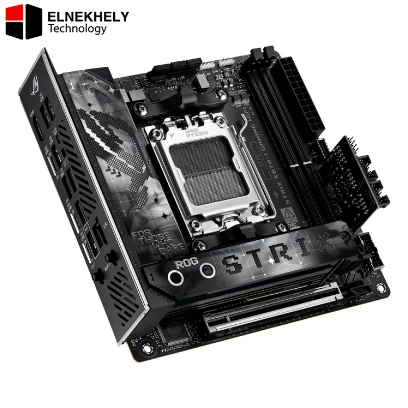 ASUS ROG STRIX X870-I GAMING WIFI AMD AM5 X870 Mini ITX motherboard 10+2+1 power stages, Dynamic OC Switcher, Core Flex, DDR5 AEMP, WiFi7, 2x M.2, PCIe®5.0, Q-Release Slim, USB4, AI OCing & Networking ASUS ROG STRIX X870-I GAMING WIFI AMD AM5 X870 Mini ITX motherboard 10+2+1 power stages, Dynamic OC Switcher, Core Flex, DDR5 AEMP, WiFi7, 2x M.2, PCIe®5.0, Q-Release Slim, USB4, AI OCing & Networking